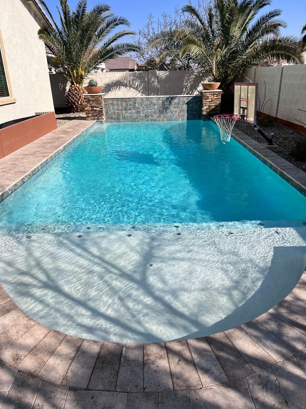 Pool after tile cleaning
